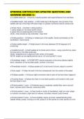 SPINNING CERTIFICATION UPDATED QUESTIONS AND ANSWERS GRADED A&plus;