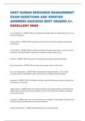 DSST HUMAN RESOURCE MANAGEMENT EXAM QUESTIONS AND VERIFIED ANSWERS 2025&sol;2026 BEST GRADED A&plus;&comma; EXCELLENT PASS