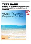 Test Bank for Health Promotion Throughout the Life Span&comma; 8th Edition by Edelman&colon; Complete Chapter Questions with Answers &vert; Ultimate Nursing Study Guide for Health Promotion & Prevention Mastery