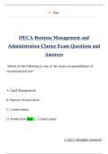 DECA Business Management and  Administration Cluster Exam Questions and  Answers 