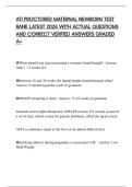 ATI PROCTORED MATERNAL NEWBORN TEST BANK LATEST 2026 WITH ACTUAL QUESTIONS AND CORRECT VERIFIED ANSWERS GRADED A&plus;