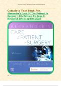 Complete Test Bank For&lowbar;  Alexander&rsquo;s Care Of The Patient In Surgery 17th Edition By Jane C&period; Rothrock latest update 2025 