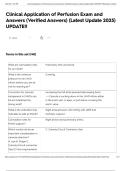 Clinical Application of Perfusion Exam and Answers &lpar;Verified Answers&rpar; &lpar;Latest Update 2025&rpar; UPDATE&excl;&excl;