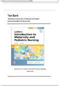 TEST BANK FOR Leifer’s Introduction to Maternity and Pediatric Nursing 10th Edition by Kim Cooper, Kelly Gosnell.ISBN:978-0443127571 COMPLETE GUIDE ALL CHAPTERS COVERED 100% VERIFIED A+ GRADE ASSURED!!!!! NEW LATEST UPDATE!!!!!
