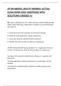 ATI RN MENTAL HEALTH NURSING ACTUAL EXAM PAPER 2026 QUESTIONS WITH SOLUTIONS GRADED A&plus;