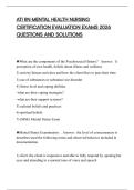 ATI RN MENTAL HEALTH NURSING CERTIFICATION EVALUATION EXAMS 2026 QUESTIONS AND SOLUTIONS