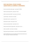 RCP 160 FINAL STUDY GUIDE QUESTIONS & CORRECT ANSWERS