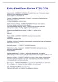Patho Final Exam Review ETSU CON Questions & Answers Solved 100&percnt; Correct&excl;&excl;