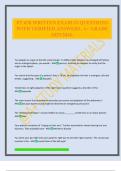 PT 630 WRITTEN EXAM &num;2 QUESTIONS WITH VERIFIED ANSWERS&period; A&plus; GRADE 2025&sol;2026&period;