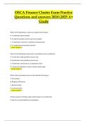 DECA Finance Cluster Exam &ndash; Practice Questions and Answers &lpar;Verified Actual Latest A&plus; Grade&rpar;