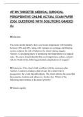 ATI RN TARGETED MEDICAL SURGICAL PERIOPERATIVE ONLINE ACTUAL EXAM PAPER 2026 QUESTIONS WITH SOLUTIONS GRADED A&plus;