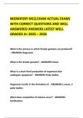 MIDWIFERY MCQ EXAM ACTUAL EXAM&rpar; WITH CORRECT QUESTIONS AND WELL ANSWERED ANSWERS LATEST WELL GRADED A&plus; 2025 &ndash; 2026