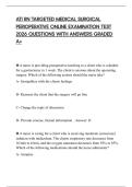 ATI RN TARGETED MEDICAL SURGICAL PERIOPERATIVE ONLINE EXAMINATION TEST 2026 QUESTIONS WITH ANSWERS GRADED A&plus;