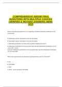  COMPREHENSIVE ABDSM FINAL QUESTIONS WITH MULTIPLE CHOICES &vert;VERIFIED & REVISED ANSWERS &lpar;NEW&rpar; 2025