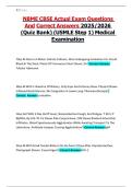 NBME CBSE Actual Exam Questions And Correct Answers 2025&sol;2026 &lpar;Quiz Bank&rpar; &lpar;USMLE Step 1&rpar; Medical Examination