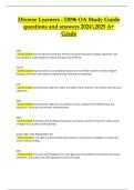 D096 &ndash; Diverse Learners OA Study Guide &lpar;Latest Updated&comma; Verified Actual A&plus; Grade&rpar;
