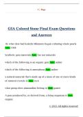 GIA Colored Stone Final Exam Questions  and Answers