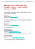 EMS Instructor&sol;Coordinator &vert; with complete solution &vert; questions and answers &vert; verified