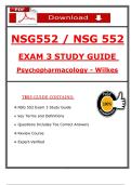 &lpar;Exams 1&comma; 2&comma; & 3&rpar; NSG 552 &lpar;Exam & Study Guide &rpar; Psychopharmacology &ndash; Wilkes University