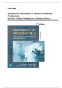 TEST BANK FOR Handbook of Informatics for Nurses & Healthcare Professionals&comma; 7th Edition by Toni L&period; Hebda&comma; Melody Rose&comma; Kathleen Hunter&comma; Patricia Czar&comma; Chapters 1-20&comma; Well Explained Answers 100&percnt;