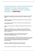 CTCD EXAM &lpar;2025 LATEST UPDATE&rpar; WITH CORRECT ACTUAL QUESTIONS AND CORRECT ANSWERS LATEST ALREADY GRADED A&plus; &lpar;2025&sol;2026&rpar;
