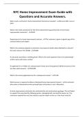 NYC Home Improvement Exam Guide with Questions and Accurate Answers&period;