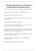 NYC Home Improvement Tour Guide Exam with Questions and Accurate Answers&period;