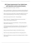 NYC Home Improvement Tour Guide Exam with Questions and Accurate Answers&period;
