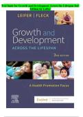 Test Bank For Growth and Development Across the Lifespan 3rd Edition By Gloria Leifer&semi; Eve Fleck Chapters 1 - 16 Complete Guide
