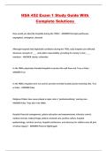 HSA 452 Exam 1 Study Guide With Complete Solutions 