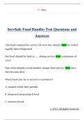 ServSafe Food Handler Test Questions and  Answers