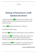 Sociology of Funeral Service -AAMI  Questions and Answers