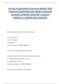 Nursing Fundamentals Final Exam &lpar;2025&rpar; &vert; Comprehensive Study Guide & Practice Test