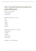 Unit 7- Structural Steel exam question and answer100&percnt;correct