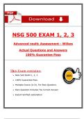 NSG 500 / NSG 500 (Exam 1, 2, 3) (Latest 2025 / 2026) Actual Qs & Ans to Pass the Exam Advanced Health Assessment - Wilkes
