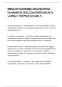 BADM 509 MANAGING ORGANIZATIONS EXAMINATION TEST 2026 QUESTIONS WITH CORRECT ANSWERS GRADED A&plus;