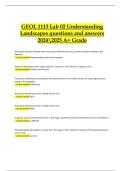 GEOL 1113 &ndash; Lab 02&colon; Understanding Landscapes Questions and Answers &lpar;Verified Latest 2024&sol;2025 A&plus; Grade&rpar;