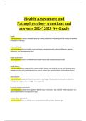 Health Assessment and Pathophysiology &ndash; Questions and Answers &lpar;Verified Actual Latest 2024&sol;2025 A&plus; Grade&rpar;