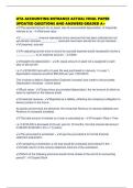 UTA ACCOUNTING ENTRANCE ACTUAL FINAL PAPER UPDATED QUESTIONS AND ANSWERS GRADED A&plus;