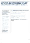 ATI RN Mental Health Nursing LATEST UPDATE EXAM  2025 -2026 COMPLETE QUESTIONS AND ACCURATE  DETAILED ANSWERS VERIFIED 100&percnt; GRADED A&plus; ATI RN Mental Health Nursing LATEST UPDATE EXAM  2025 -2026 COMPLETE QUESTIONS AND ACCURA
