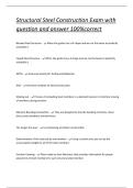 Structural Steel Construction Exam with question and answer 100&percnt;correct