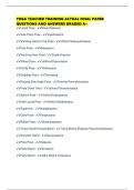 YOGA TEACHER TRAINING ACTUAL FINAL PAPER QUESTIONS AND ANSWERS GRADED A&plus;