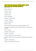YOGA TEACHER TRAINING COMPREHENSIVE EXAM QUESTIONS AND ANSWERS GRADED A&plus;