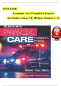 TEST BANK For Paramedic Care - Principles and Practice&comma; 6th Edition&comma; Volume 1 - 5 by Bledsoe&comma; Verified Chapters&comma; Complete Newest Version