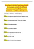 Hondros NUR 166 &ndash; Final Exam Health Assessment &vert; Revised Exam Questions and Verified Answers &vert; Complete A&plus; Guide &lpar;Latest Update&rpar;