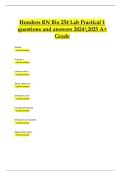 Hondros RN BIO 254 Lab Practical 1 &ndash; Verified Questions & Answers &lpar;2024&sol;2025 A&plus; Grade&rpar;