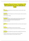 Integrated Physical Science Vocabulary &ndash; C165 WGU Exam with Verified Questions & Correct Answers &lpar;2024&sol;2025 A&plus; Grade&rpar;