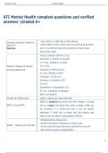ATI Mental Health complete questions and verified  answers Graded A&plus;