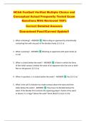 NCAA Football Verified Multiple Choice and  Conceptual Actual Frequently Tested Exam  Questions With Reviewed 100&percnt;   Correct Detailed Answers  Guaranteed Pass&excl;&excl;Current Update&excl;&excl; 