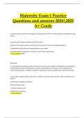 Maternity Exam 1 &ndash; Practice Questions & Verified Answers &lpar;Latest 2024&sol;2025 A&plus; Grade Update&rpar;